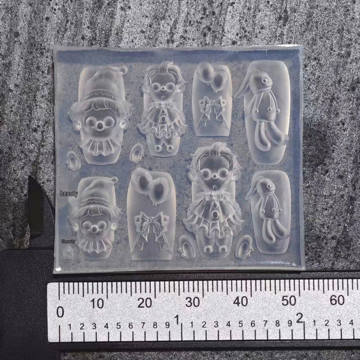 Cute Clown Circus Nail Art Silicone Carving Mold
