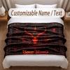 Skull Gothic Theme Soft Blanket Personalized Custom Name Text Print Warm Blanket Home Sofa Bedroom Decor