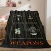 1Pc Weapons Print Flannel Blanket, High Quality Digital Printing, Comfortable for All Seasons, Home DecorGifts821005