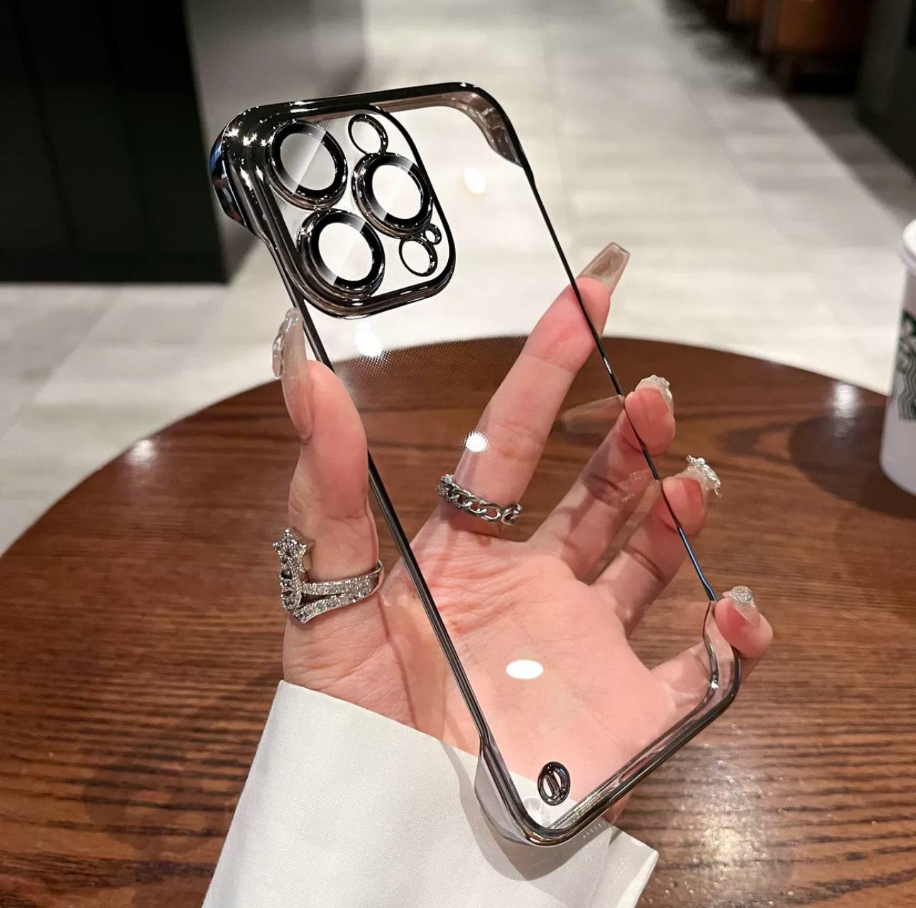 Popular electroplating without borders, suitable for Apple 17promax mobile phone case iPhone16 transparent ultra-thin all-inclusive anti-drop. iPhone 17