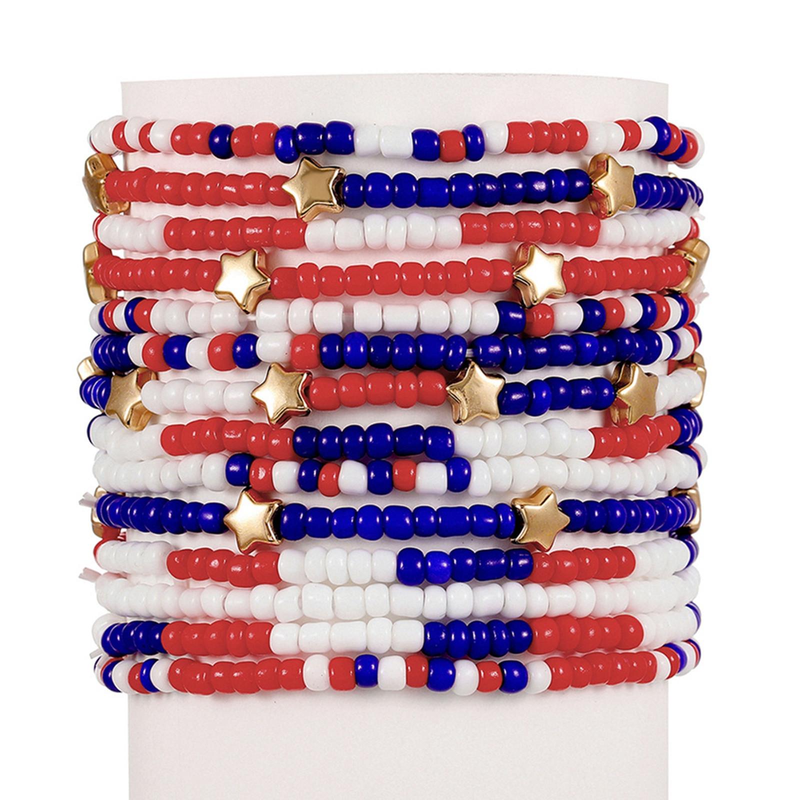 

Handmade Bead Bracelet For Independence Day In The United States One Size