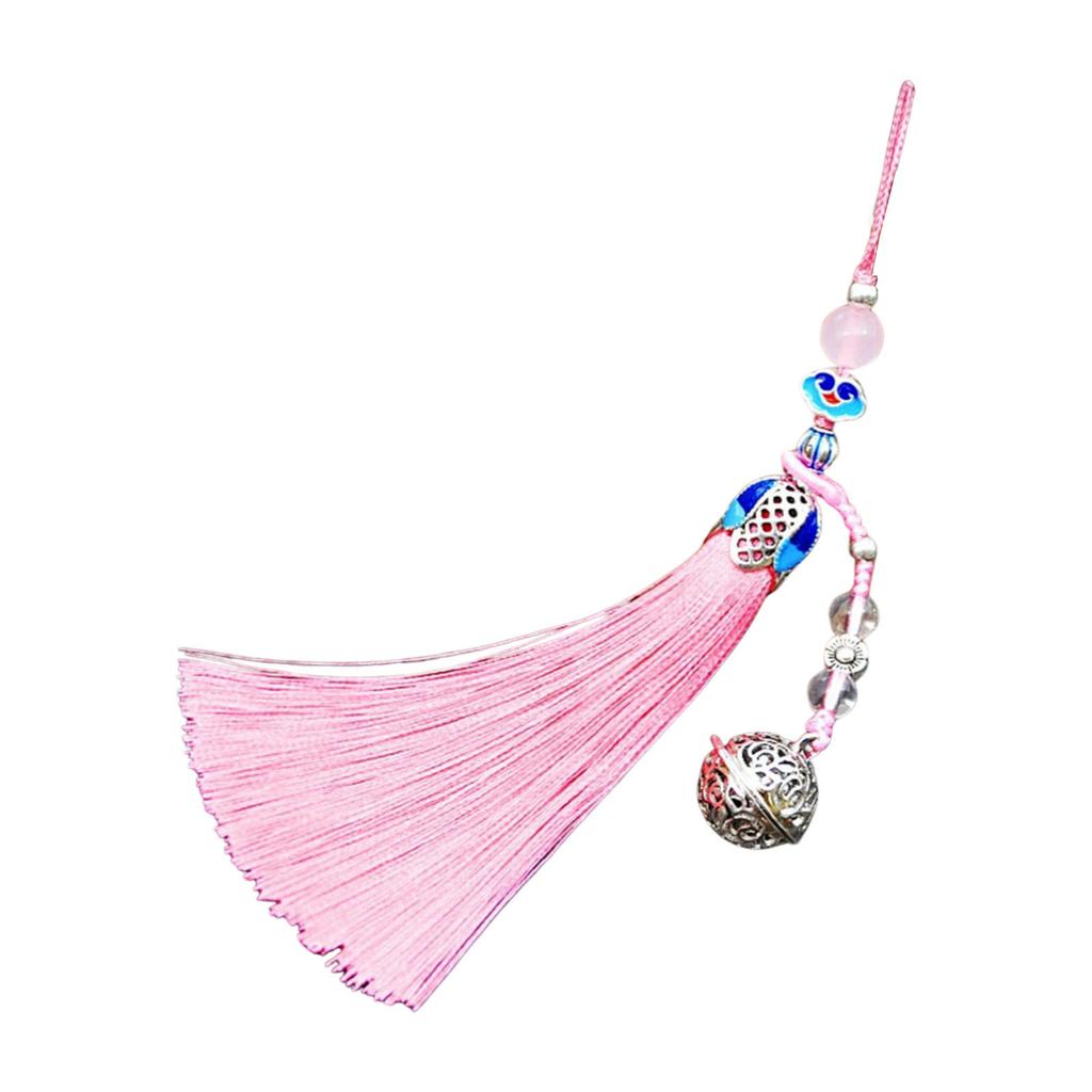 Exquisite Handmade Vintage Tassels Charm Bell Pendant Hanging Rope Ornament for Bags Or Keys Car Interior Decoration