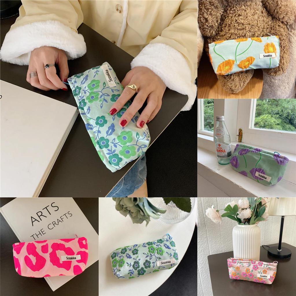 Makeup Bag Storage Fashion Casual Vintage Print Practical Delicate Style Girl