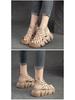 Jiechu Women's Summer Braided Hollow Sandals - Thick Sole, Breathable Candy Colors, Comfortable Roman Style