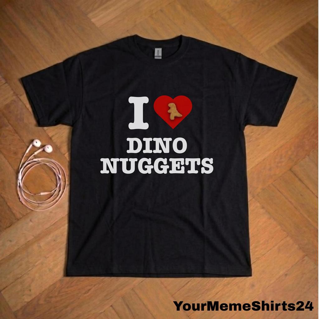 Unisex Hochwertige T-Shirts Modisch Trendig Bequem Und Lässig Ich Liebe Dino Nuggets T-Shirt Lustiges Dino Nugget Meme Shirt