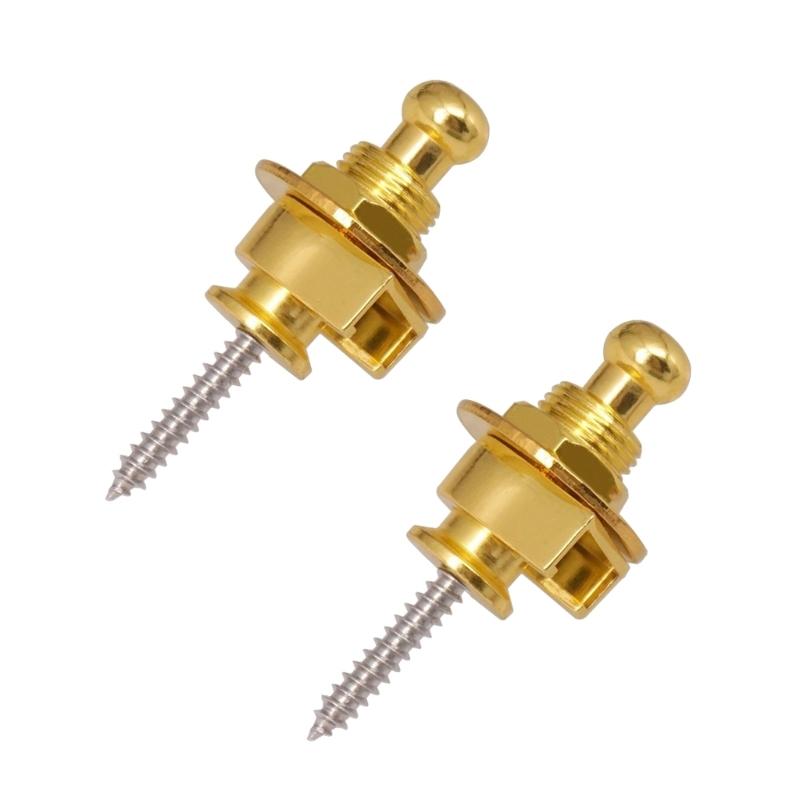 Set of 2 Guitar Strap Safe Locks Elegant Buttons Guitar Accessory Set Metal Strap Locks Electric Guitar Part for Guitar