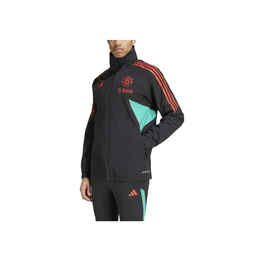 adidas Manchester United 2022-23 Striped Retro Comfortable Fashion Jacket Unisex Jacket Black IA7268