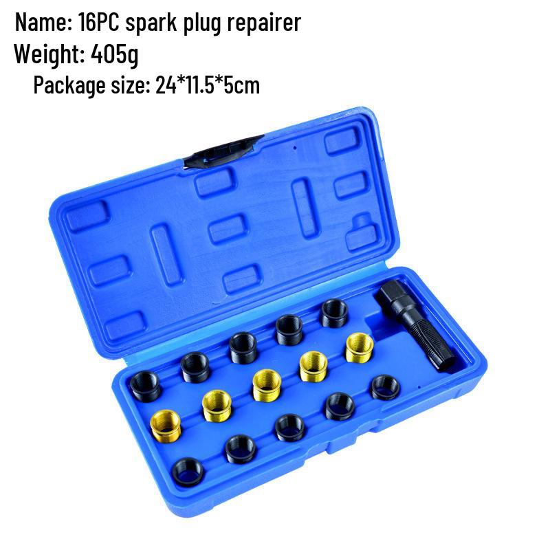 16-Piece 14mm M14x1.25 Spark Plug Thread Repair Kit for Inner Holes