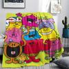 1PC Mr. Men Little Miss Patterned Flannel Blanket Suitable For All Seasons for Home Decor Warmth and Comfort Gifts Holiday Present