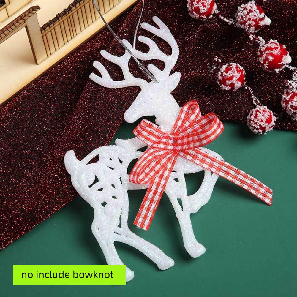 

5pcs Bling Christmas Snowflake Flakes Deer Christmas Tree Decor Window Ornaments Party Supply D