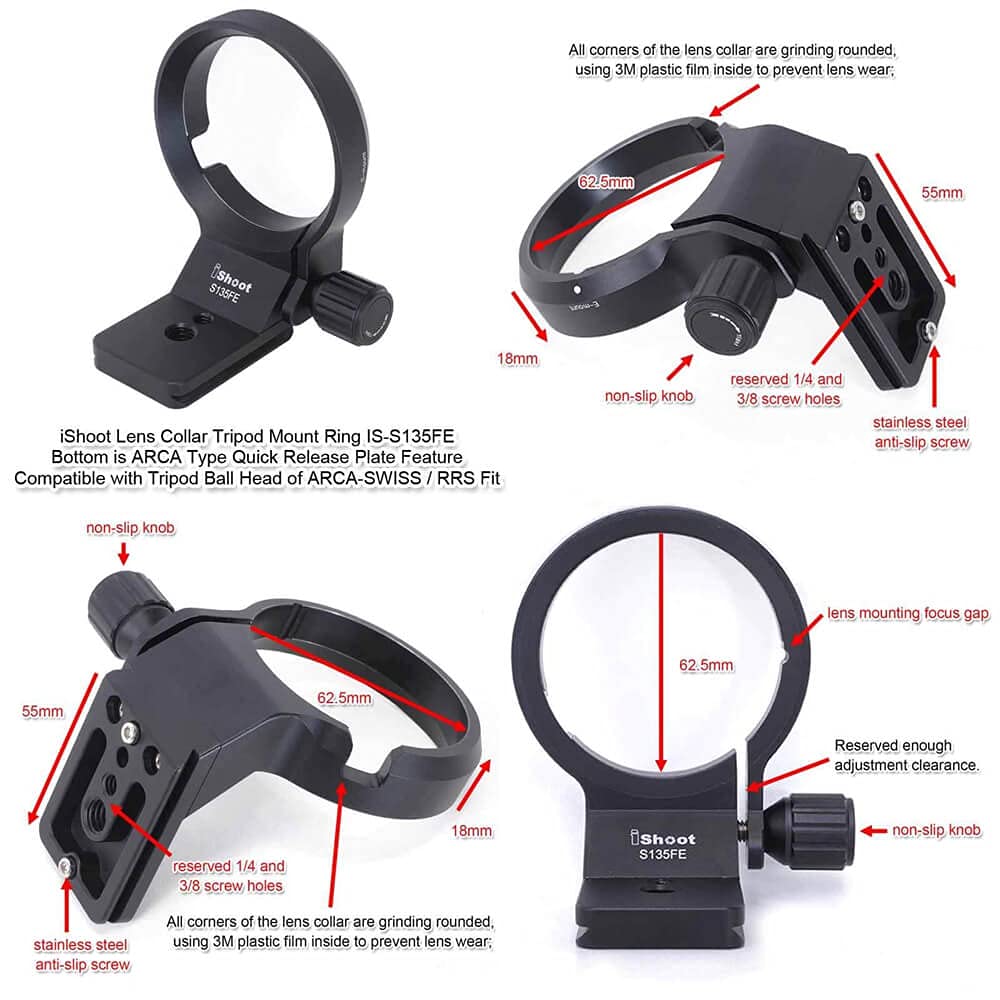Tripod Mount Tripod Mount Lens Support Lens Bracket Tripod Compatible with Tamron Di III RXD Di III RXD Di III VXD A056 ARCA Ball Head Clamp
