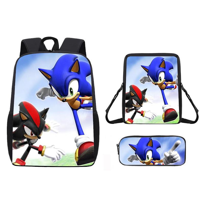 Children Cartoon Pattern Breathable Backpack Three Piece Set