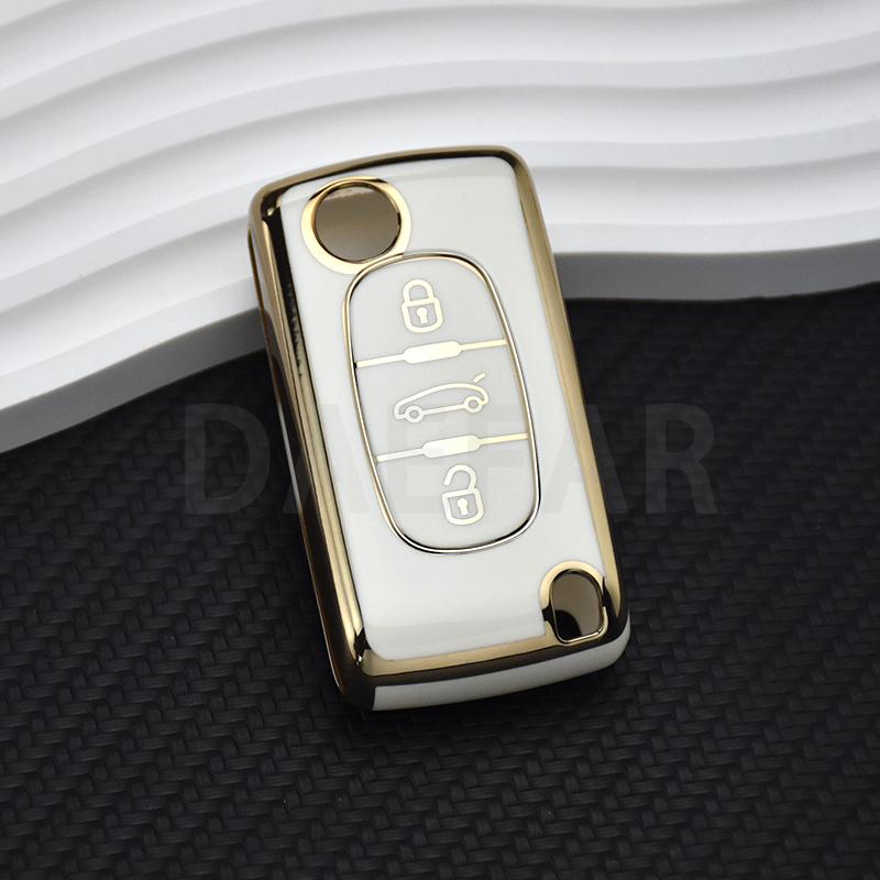 For Citroen C2 C3 C4 C5 C6 C8 for Peugeot 107 207 307 307S 308 407 607 TPU 2 3 Buttons Car Remote Key Case Cover