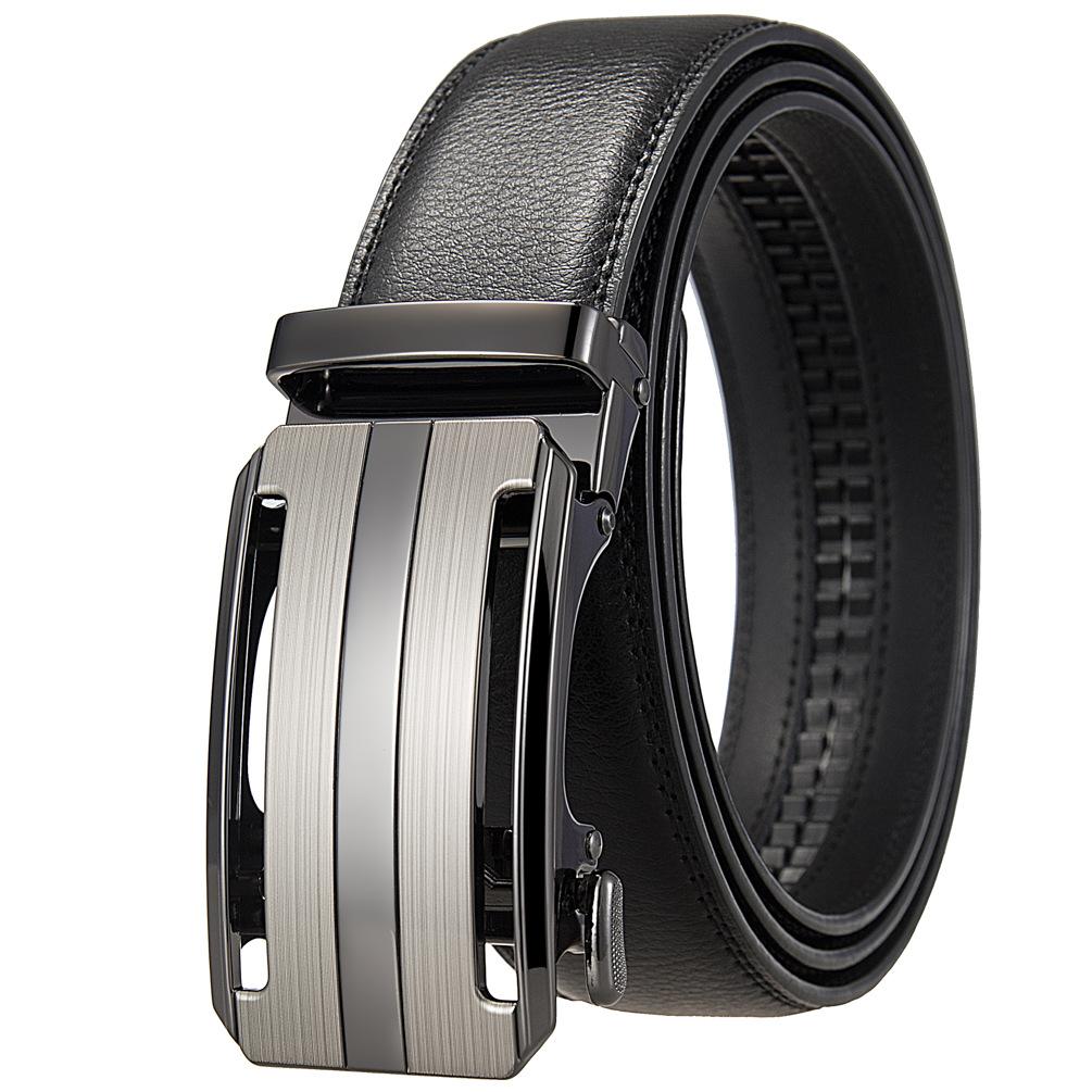 1Pcs Fashion Automatic Buckle Belt, Men'S Belt, Two-Layer Cowhide, Belt Belt Ly36-35409-1