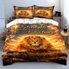 Lion and Bible Verse Bedding Set Design Bedding Set (1 Duvet Cover, 2 Pillowcases, Duvet Not Included)