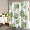 Sage Green Modern Shower Curtain For Bathroom, Geometric Art Decor Waterproof Bath Curtain, Abstract Fabric Shower Curtain