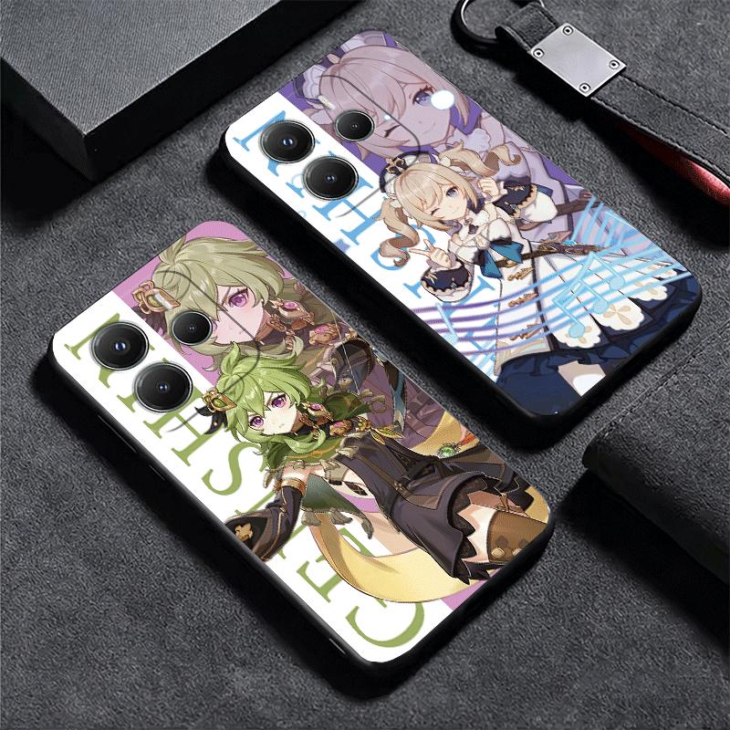 Genshin Impact Anime Soft Phone Case for Xiaomi Redmi Note 12 13 14 15 Pro Plus 11 12S 11S 11T 10 4G Black Cover Back Shell