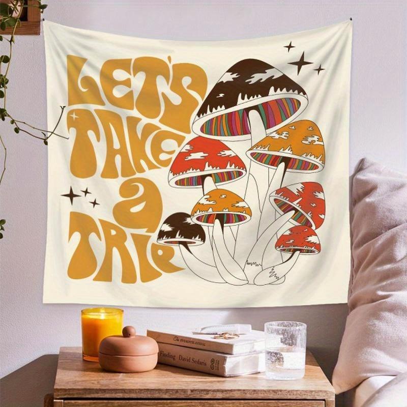 1pcs Mushroom Tapestry Wall Decor Girls Room Wall Hanging Aesthetic Room Tapestry Wall Hanging Home Dorm Fantasy Deco