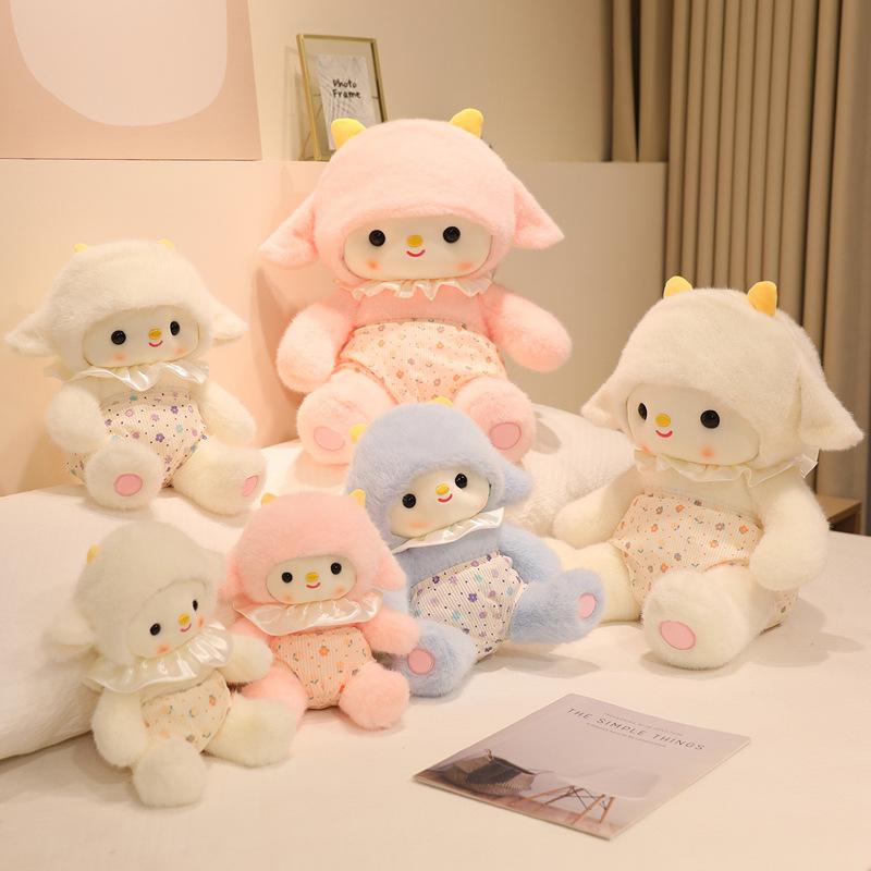 Nuova bambola di agnello regalo di compleanno per la fidanzata da abbracciare bambola per dormire bambola agnello carino da vestire peluche