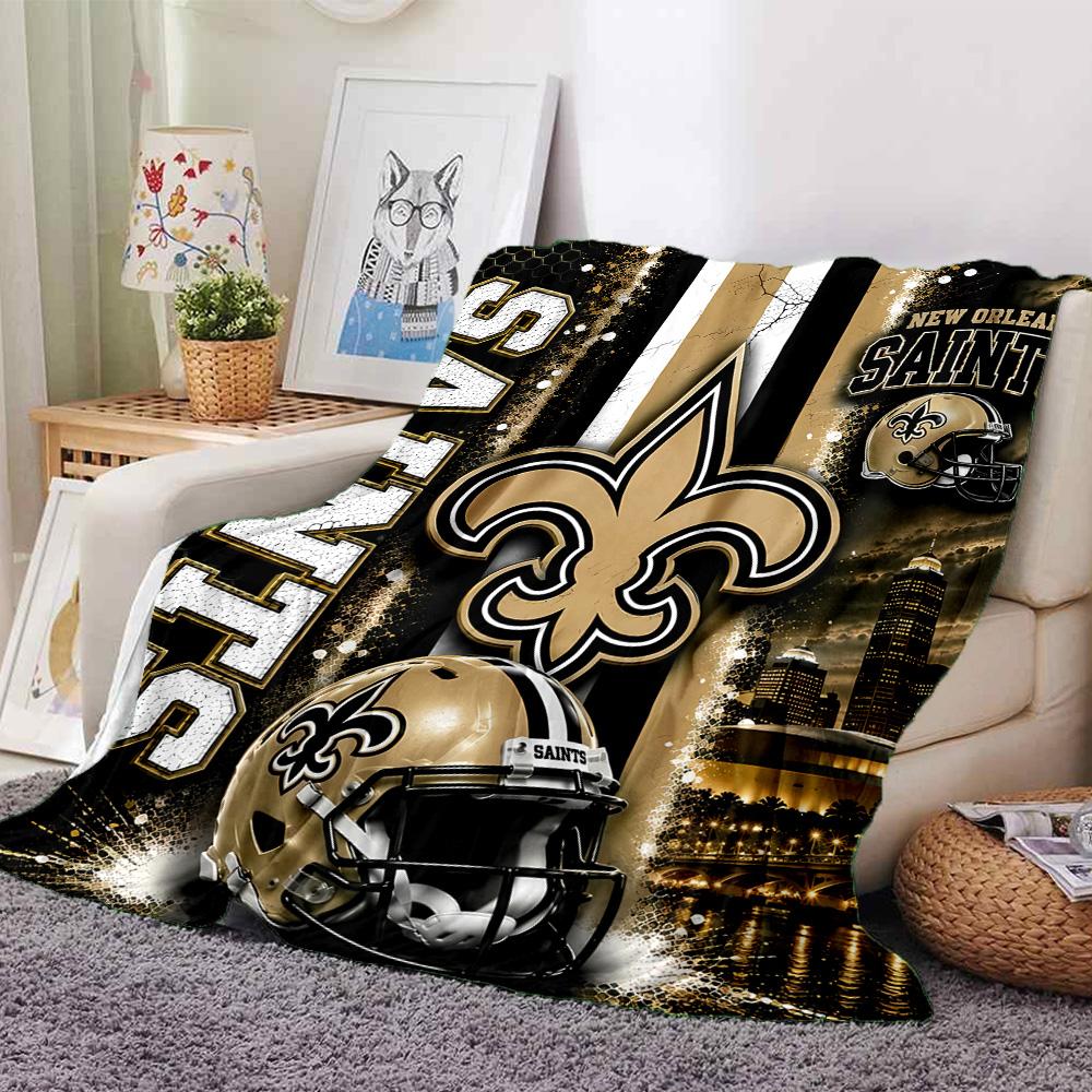 1pc Blanket - New Orleans Saints logo Print Design,Lightweight Blanket for Sofa,Bed- Soft &Warm,Gift for All Seasons