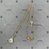 V Gold High Fan-shaped Clavicle Necklace: 18k Rose Gold with Red Agate, Diamond Accents, and White Shell on 925 Silver for Women
