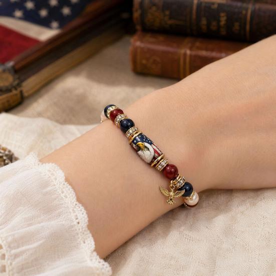 Bracciale Uccelli Benedizione con Scatola Regalo Premium, Bracciale con Perline Rosa Multicolore Design Elastico, Braccialetti Benedizione Ape Colibrì per Donne