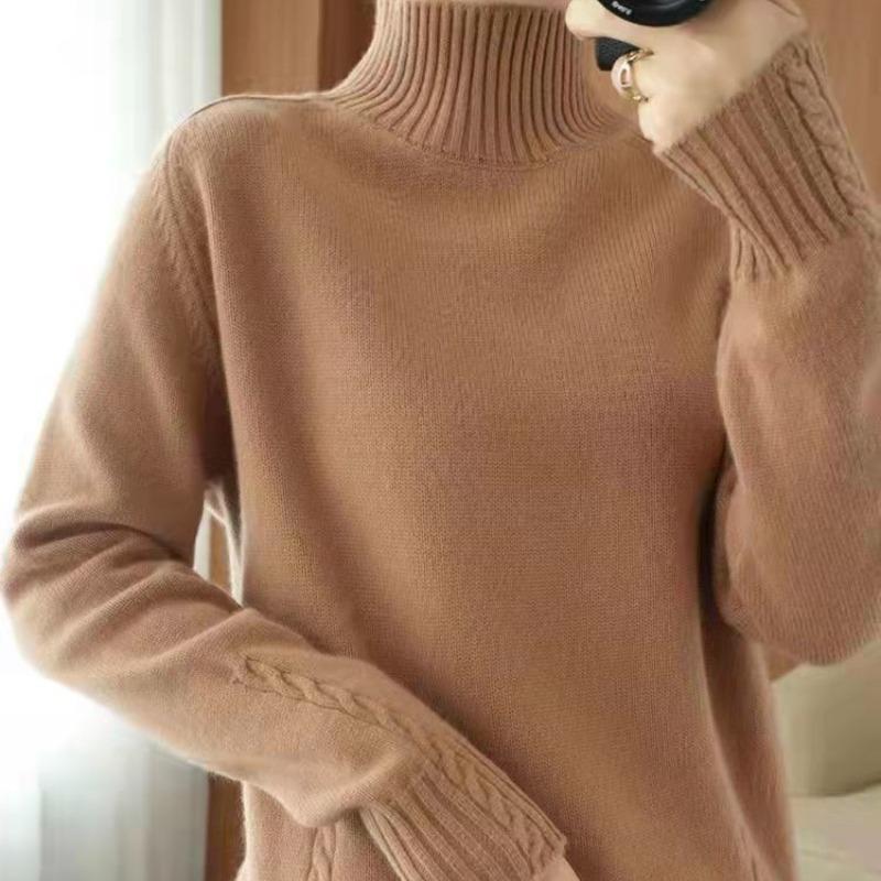 Autunno e Inverno Nuovo Maglione Base Lavorato a Maglia a Collo Semi-Alto Donna Top Moda Manica Lunga Spesso Aderente Pullover Maglioni Donna Elegante Jumper 25279