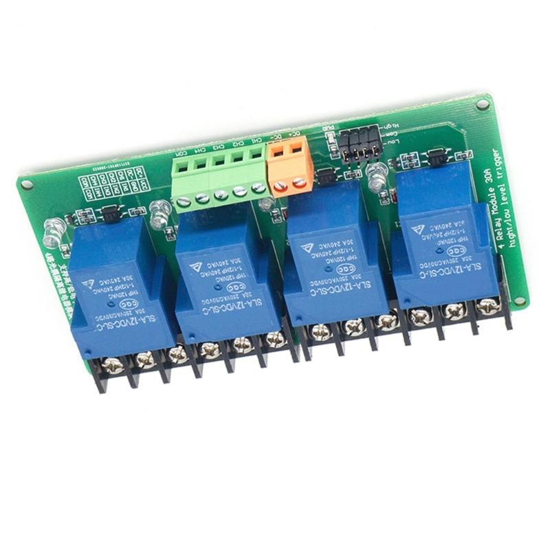 4 Channel Relays Module for PLC Automation Equipment Control Load DC30V AC250V 30A High Low Level Triggers Relays Board