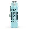 1PC Stay Humble Hard Text Print 750ml Color Plastic Sports Water Bottle Leakproof Flip Straw Lid Suitable for Sports Office Home Use