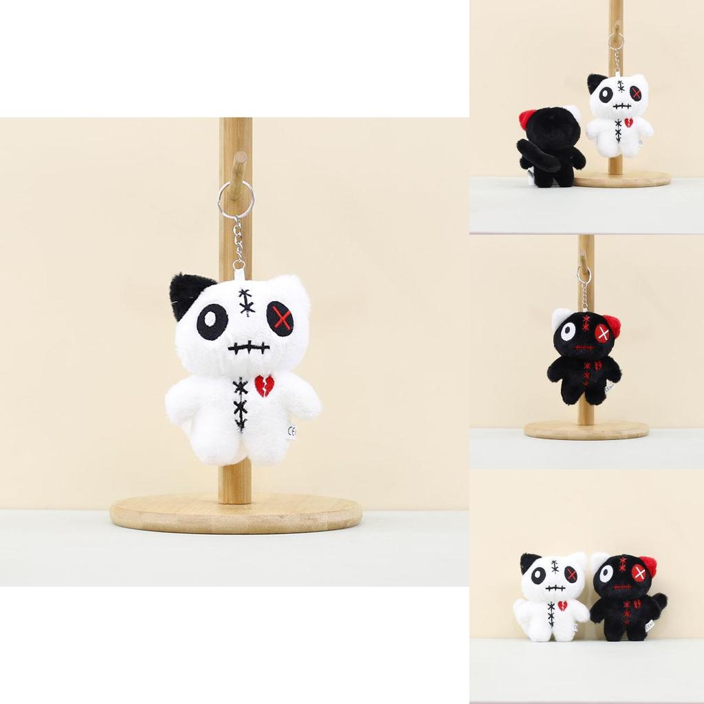 Adorable Plush Cat Keychain Alien Big Eye Cat Doll Soft Toy Bag Charm For Kids