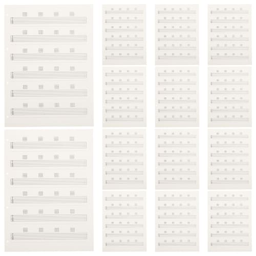 

NULYLU Guitar Tablature Set of 85 Unlined Music Sheets for Beginners and Advanced Players, Easily Replaceable Interior Pages