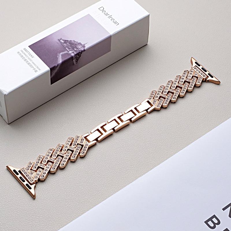 Diamond Strap Suitable for Apple Watch 40/44/38/45/41/49/42mm Metal Bracelet iWatch Series Se 7 6 3 5 Ultra 2 8 9