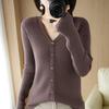 Women S Slim Fit V Neck Long Sleeve Knit Cardigan Pullover