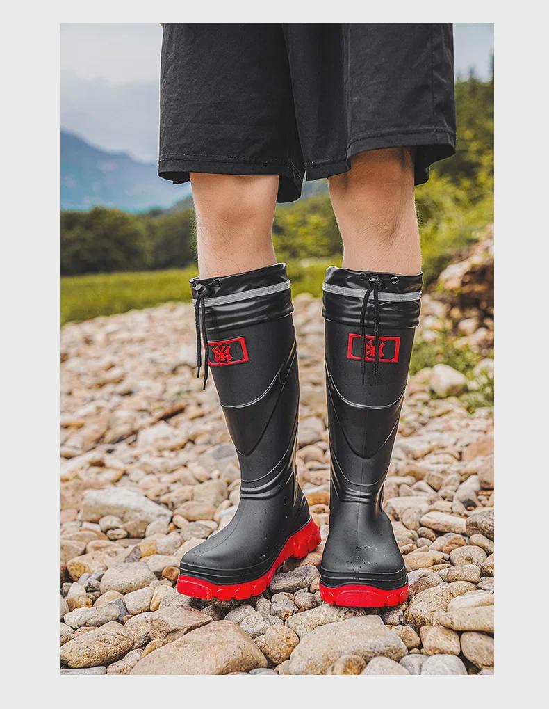 Men's Versatile High-Top Waterproof Non-Slip Rain Boots for Outdoor Activities and Fishing