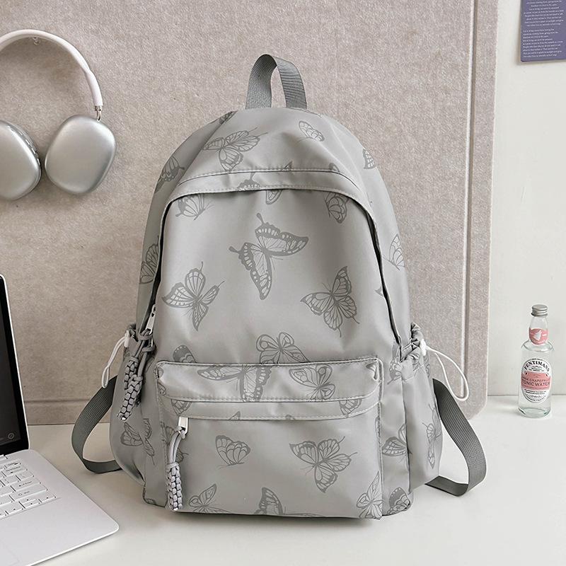 Schoolbag Japanese Schoolbag Female Ins Butterfly College Student Backpack Junior High School Leisure Large-capacity Backpack Going Out for Travel