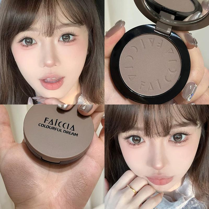 Nude Nose Contouring! Cement Gray Nose Shadow Contouring Palette Matte Brown Tone Single Color Contouring Eyeshadow for Women
