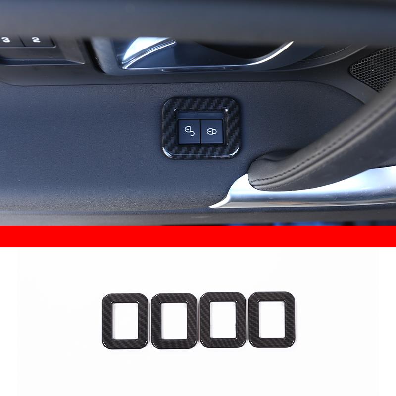 Car Interior Carbon Fiber Style Modified Stickers For Land Rover Discovery Sport 2015-2019 Auto Gear Shift Panel Cover Accessory