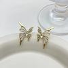 Sweet Butterfly Stud Earrings Light Luxury Women's Small Earrings Elegant Zircon  Earrings  Daily