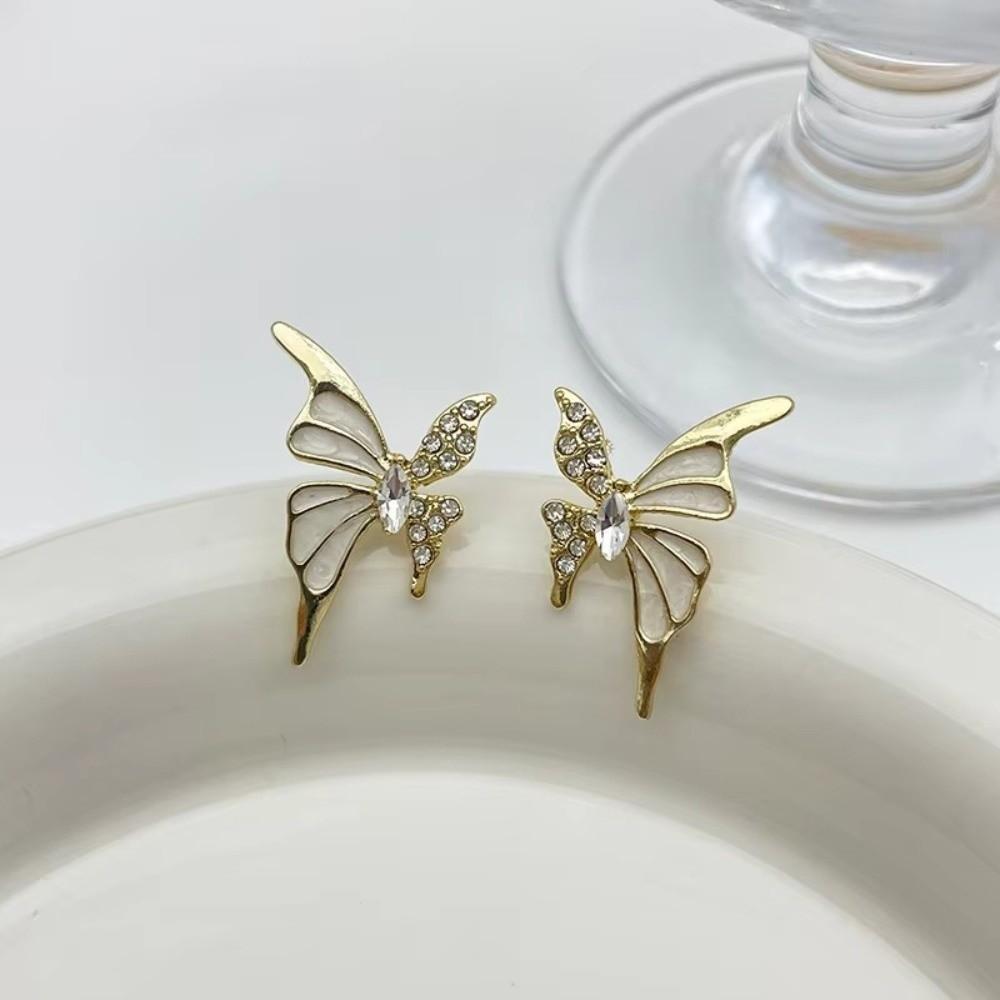 Sweet Butterfly Stud Earrings Light Luxury Women's Small Earrings Elegant Zircon Earrings Daily