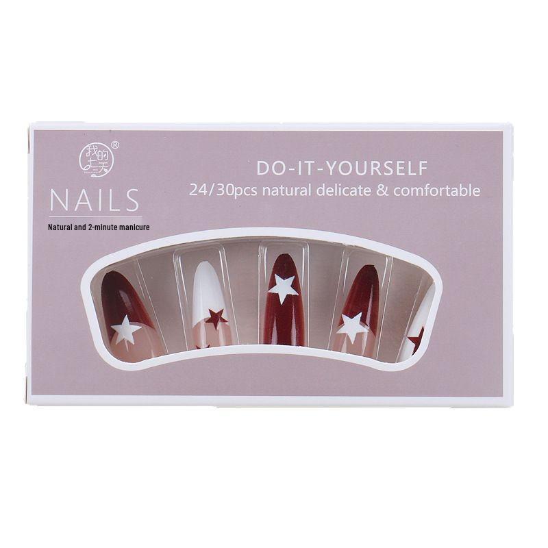 Trendy Wearable Star French Nail Art Stickers - High-End Hot Girl False Nails