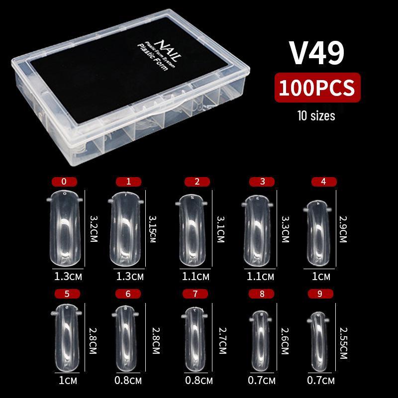 120-Piece Transparent Paperless Nail Art Holder for UV Gel Extension