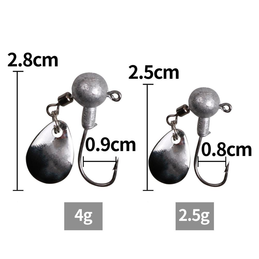 2g-10g Carbon Steel Hook With Noise Sheet Lure Barbed Fishing Hooks Fishing Tackle
