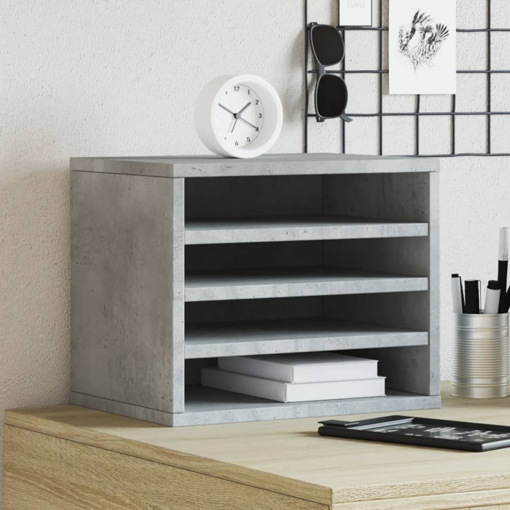 Vidaxl Desk Organizer, Concrete Gray, 36X26X29.5 Cm