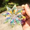 80MM Schneeflocken Sonnenfänger Kronleuchter Kristalle Prismen Glas Kristall Anhänger DIY Handarbeiten Hängender Schmuck Auto Deko Geschenke