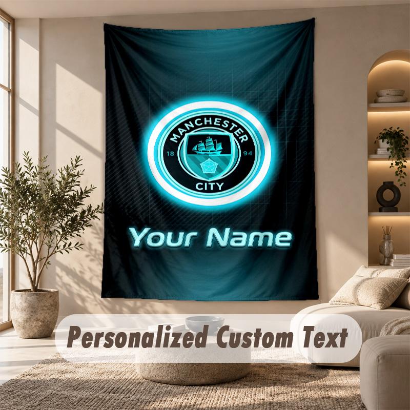 Tapestry Custom Name Text, Wall Hanging Tapestry Home Room DecorManchester City
