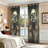 2Pcs Perforated Blackout Curtain Light Block Privacy Drape Living Bedroom Halloween Double Zombie Head Horror Window Decor