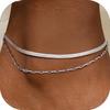 European-American Layered Embossed Round Pendant Anklet - Women's Double-Layer Beaded Chain Foot Jewelry for Summer Beach.