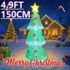 4.9FT LED Lit Inflatable Xmas Yard Decorations Christmas Tree with Candy Canes Christmas Supplies Home Decor Ornaments Toy Gifts