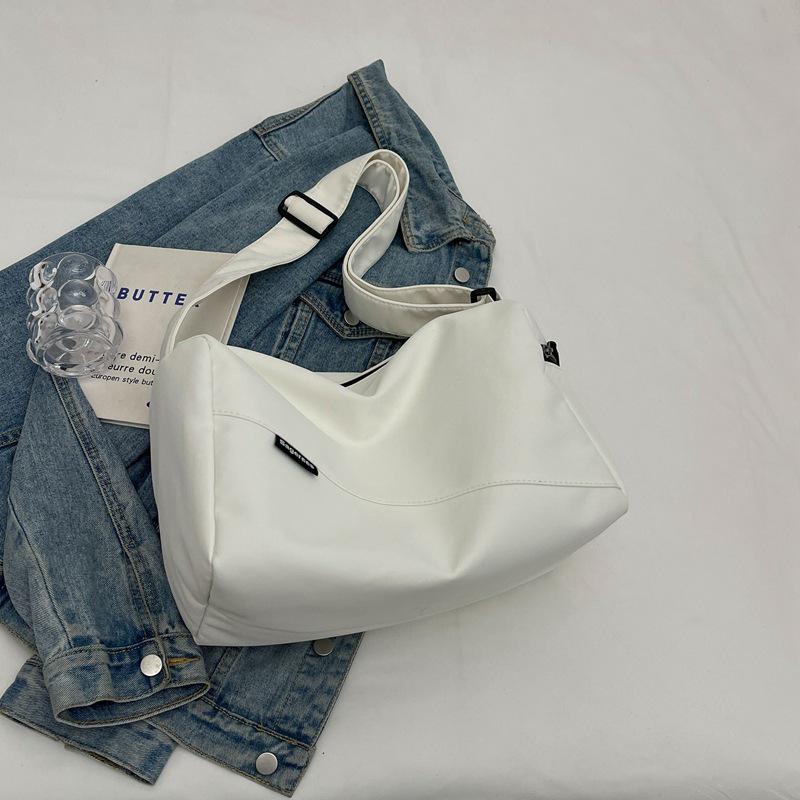 2025 Summer Versatile Solid Color Casual Shoulder Sports Bag - Lightweight Crossbody for College Students