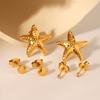 Star-shaped Jewelry Set Zircon Stud Earrings Ins Vacation Style Starfish Earrings 18k Gold Titanium Steel Accessories